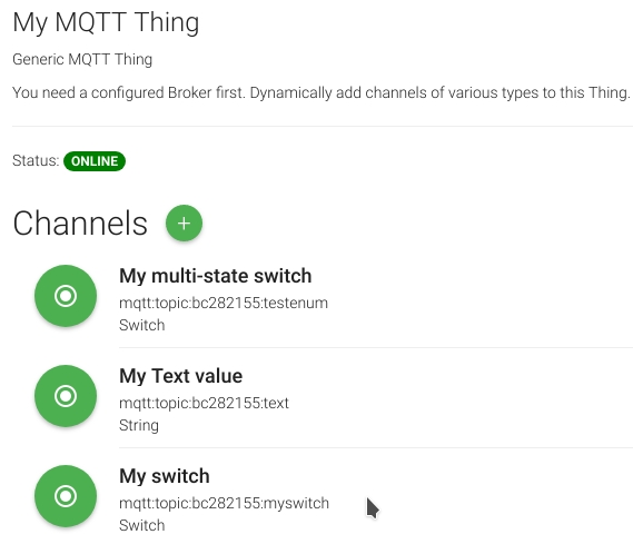 Generic MQTT Thing with channels